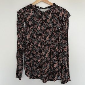 Loft Blouse with cute red and blue pattern Size L